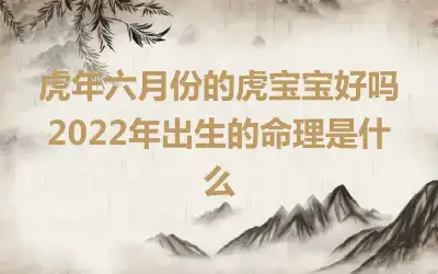 虎年六月份的虎宝宝好吗 2022年出生的命理是什么