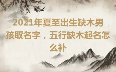 2021年夏至出生缺木男孩取名字,五行缺木起名怎么补