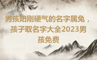 男孩阳刚硬气的名字属兔，孩子取名字大全2023男孩免费