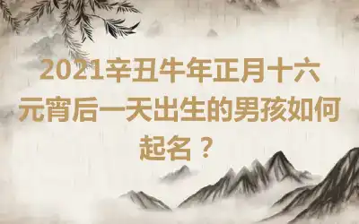 2021辛丑牛年正月十六元宵后一天出生的男孩如何起名？