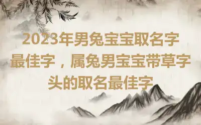 2023年男兔宝宝取名字最佳字，属兔男宝宝带草字头的取名最佳字
