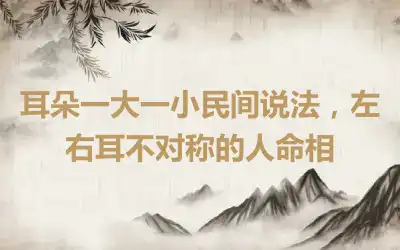 耳朵一大一小民间说法，左右耳不对称的人命相