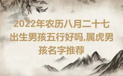 2022年农历八月二十七出生男孩五行好吗,属虎男孩名字推荐