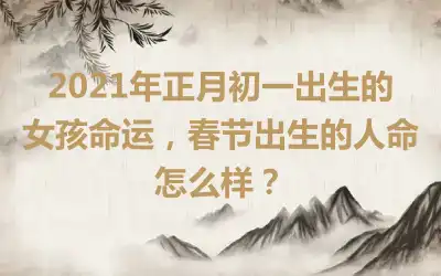 2021年正月初一出生的女孩命运，春节出生的人命怎么样？