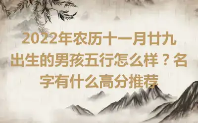 2022年农历十一月廿九出生的男孩五行怎么样？名字有什么高分推荐