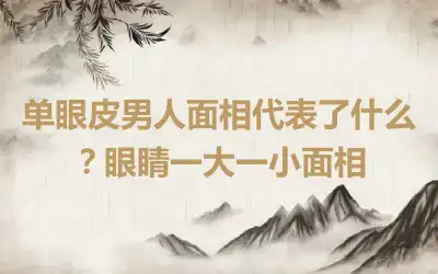 单眼皮男人面相代表了什么？眼睛一大一小面相