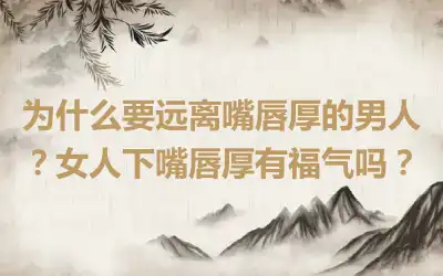 为什么要远离嘴唇厚的男人？女人下嘴唇厚有福气吗？