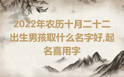 2022年农历十月二十二出生男孩取什么名字好,起名喜用字