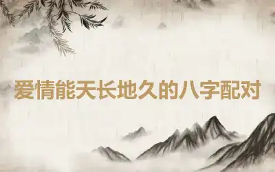 爱情能天长地久的八字配对