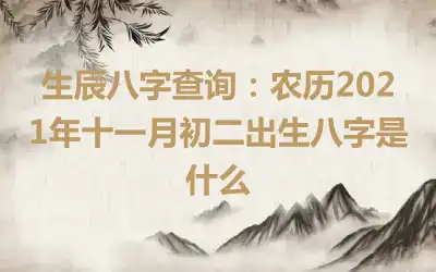 生辰八字查询：农历2021年十一月初二出生八字是什么