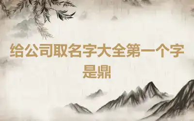 给公司取名字大全第一个字是鼎