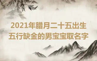 2021年腊月二十五出生五行缺金的男宝宝取名字