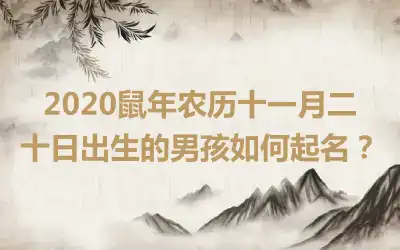 2020鼠年农历十一月二十日出生的男孩如何起名?