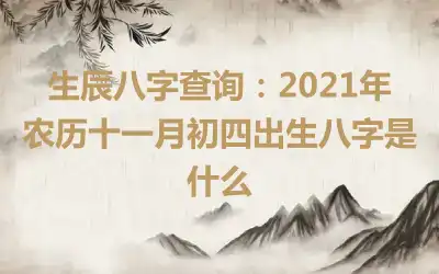 生辰八字查询：2021年农历十一月初四出生八字是什么