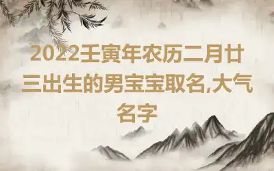 2022壬寅年农历二月廿三出生的男宝宝取名,大气名字