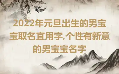 2022年元旦出生的男宝宝取名宜用字,个性有新意的男宝宝名字