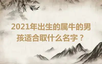 2021年出生的属牛的男孩适合取什么名字?
