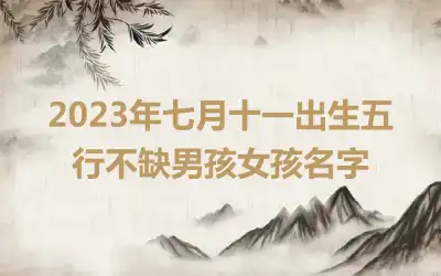 2023年七月十一出生五行不缺男孩女孩名字