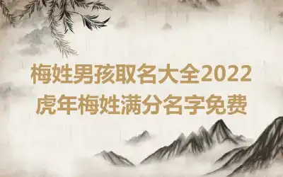 梅姓男孩取名大全2022 虎年梅姓满分名字免费