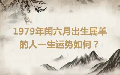 1979年闰六月出生属羊的人一生运势如何？