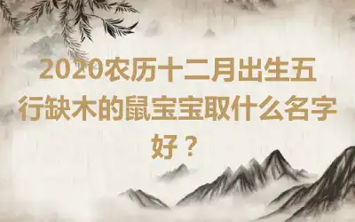 2020农历十二月出生五行缺木的鼠宝宝取什么名字好?