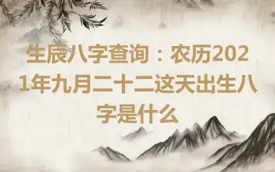 生辰八字查询：农历2021年九月二十二这天出生八字是什么