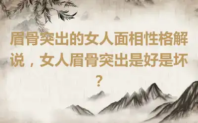 眉骨突出的女人面相性格解说，女人眉骨突出是好是坏？