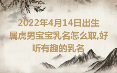 2022年4月14日出生属虎男宝宝乳名怎么取,好听有趣的乳名