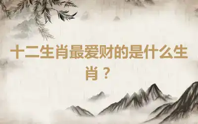 十二生肖最爱财的是什么生肖？