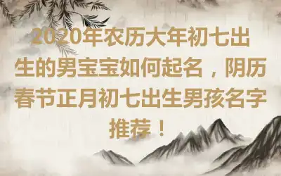 2020年农历大年初七出生的男宝宝如何起名,阴历春节正月初七出生男孩名字推荐!