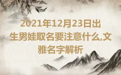 2021年12月23日出生男娃取名要注意什么,文雅名字解析