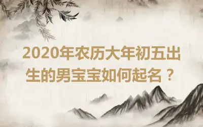 2020年农历大年初五出生的男宝宝如何起名？