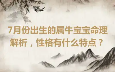 7月份出生的属牛宝宝命理解析，性格有什么特点？