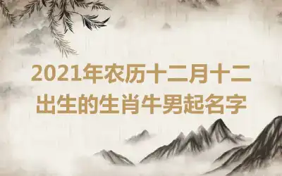 2021年农历十二月十二出生的生肖牛男起名字