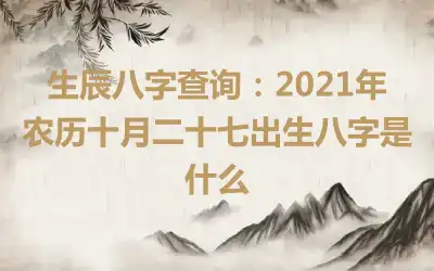 生辰八字查询：2021年农历十月二十七出生八字是什么