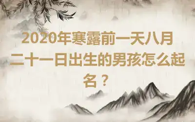 2020年寒露前一天八月二十一日出生的男孩怎么起名？