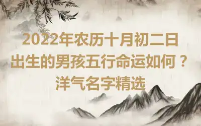 2022年农历十月初二日出生的男孩五行命运如何？洋气名字精选