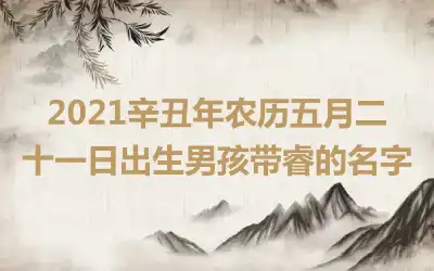 2021辛丑年农历五月二十一日出生男孩带睿的名字