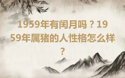 1959年有闰月吗？1959年属猪的人性格怎么样？