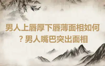 男人上唇厚下唇薄面相如何？男人嘴巴突出面相