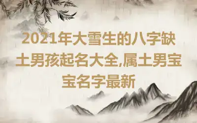 2021年大雪生的八字缺土男孩起名大全,属土男宝宝名字最新