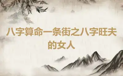 八字算命一条街之八字旺夫的女人