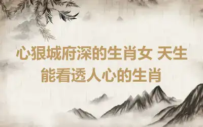 心狠城府深的生肖女 天生能看透人心的生肖