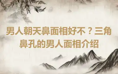 男人朝天鼻面相好不？三角鼻孔的男人面相介绍
