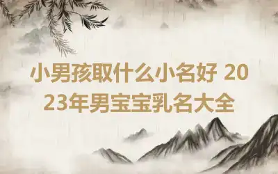 小男孩取什么小名好 2023年男宝宝乳名大全