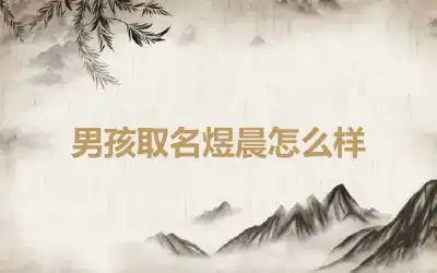 男孩取名煜晨怎么样