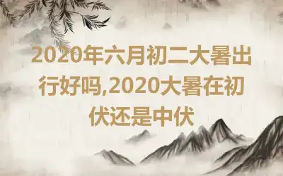 2020年六月初二大暑出行好吗,2020大暑在初伏还是中伏