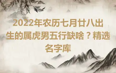 2022年农历七月廿八出生的属虎男五行缺啥？精选名字库