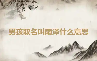 男孩取名叫雨泽什么意思