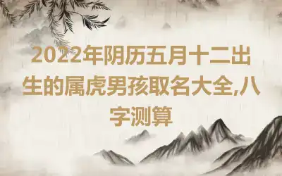 2022年阴历五月十二出生的属虎男孩取名大全,八字测算